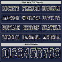 Load image into Gallery viewer, Custom Navy Cream Long Sleeve Authentic Football Jersey