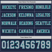 Load image into Gallery viewer, Custom Navy Gray-Teal Long Sleeve Authentic Football Jersey