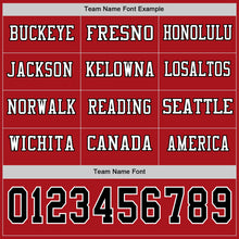Load image into Gallery viewer, Custom Red Black-White Long Sleeve Authentic Football Jersey