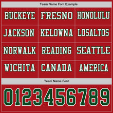 Load image into Gallery viewer, Custom Red Green-White Long Sleeve Authentic Football Jersey