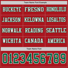Загрузить изображение в средство просмотра галереи, Custom Red Kelly Green-White Long Sleeve Authentic Football Jersey