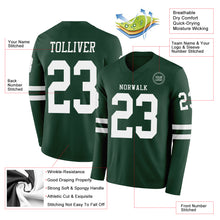 Загрузить изображение в средство просмотра галереи, Custom Green White Long Sleeve Authentic Football Jersey