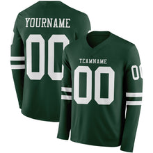 Загрузить изображение в средство просмотра галереи, Custom Green White Long Sleeve Authentic Football Jersey