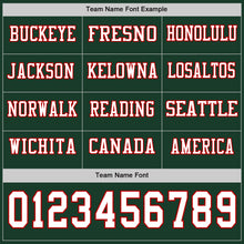 Load image into Gallery viewer, Custom Green White-Red Long Sleeve Authentic Football Jersey