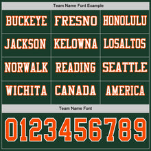 Load image into Gallery viewer, Custom Green Orange-White Long Sleeve Authentic Football Jersey