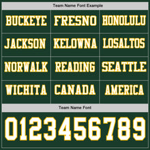 Load image into Gallery viewer, Custom Green White-Gold Long Sleeve Authentic Football Jersey