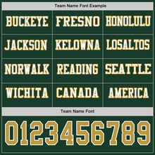 Load image into Gallery viewer, Custom Green Old Gold-White Long Sleeve Authentic Football Jersey