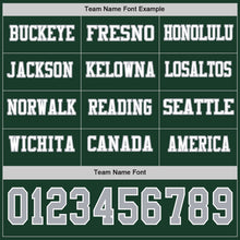 Load image into Gallery viewer, Custom Green Gray-White Long Sleeve Authentic Football Jersey