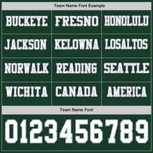 Load image into Gallery viewer, Custom Green White-Gray Long Sleeve Authentic Football Jersey
