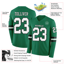 Загрузить изображение в средство просмотра галереи, Custom Kelly Green White-Black Long Sleeve Authentic Football Jersey