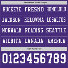 Загрузить изображение в средство просмотра галереи, Custom Purple White Long Sleeve Authentic Football Jersey
