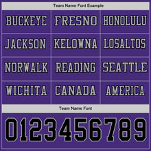Load image into Gallery viewer, Custom Purple Black-Gray Long Sleeve Authentic Football Jersey