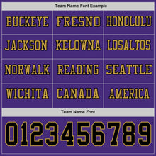 Load image into Gallery viewer, Custom Purple Black-Old Gold Long Sleeve Authentic Football Jersey