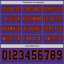 Charger l'image dans la galerie, Custom Purple Black-Orange Long Sleeve Authentic Football Jersey
