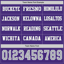 Load image into Gallery viewer, Custom Purple Gray-White Long Sleeve Authentic Football Jersey