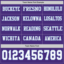 Load image into Gallery viewer, Custom Purple White-Light Blue Long Sleeve Authentic Football Jersey