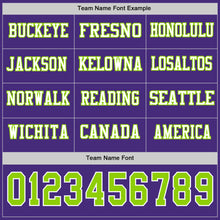 Загрузить изображение в средство просмотра галереи, Custom Purple Neon Green-White Long Sleeve Authentic Football Jersey