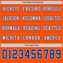 Load image into Gallery viewer, Custom Orange Royal-White Long Sleeve Authentic Football Jersey