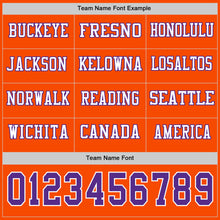 Load image into Gallery viewer, Custom Orange Purple-White Long Sleeve Authentic Football Jersey