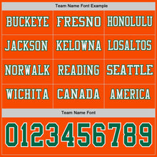Load image into Gallery viewer, Custom Orange Kelly Green-White Long Sleeve Authentic Football Jersey
