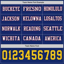 Laden Sie das Bild in den Galerie-Viewer, Custom Royal Yellow Crimson-White Long Sleeve Authentic Football Jersey