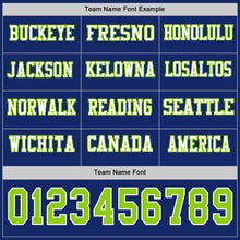 Load image into Gallery viewer, Custom Royal Neon Green-White Long Sleeve Authentic Football Jersey