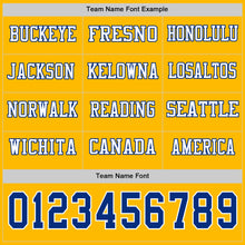 Charger l'image dans la galerie, Custom Gold Royal-White Long Sleeve Authentic Football Jersey