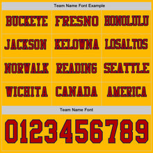 Charger l'image dans la galerie, Custom Gold Red-Navy Long Sleeve Authentic Football Jersey