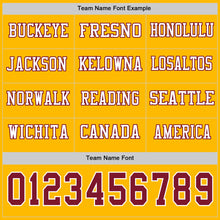 Charger l'image dans la galerie, Custom Gold Crimson-White Long Sleeve Authentic Football Jersey