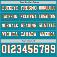 Load image into Gallery viewer, Custom Teal White-Orange Long Sleeve Authentic Football Jersey