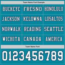 Load image into Gallery viewer, Custom Teal White-Navy Long Sleeve Authentic Football Jersey