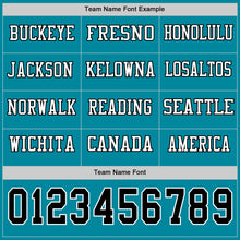 Load image into Gallery viewer, Custom Teal Black-White Long Sleeve Authentic Football Jersey