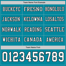 Load image into Gallery viewer, Custom Teal White-Black Long Sleeve Authentic Football Jersey