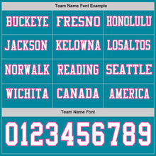 Load image into Gallery viewer, Custom Teal White-Pink Long Sleeve Authentic Football Jersey