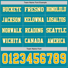 Load image into Gallery viewer, Custom Teal Gold-White Long Sleeve Authentic Football Jersey