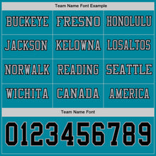 Load image into Gallery viewer, Custom Teal Black-Gray Long Sleeve Authentic Football Jersey