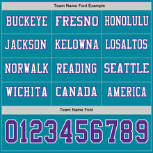Load image into Gallery viewer, Custom Teal Purple-White Long Sleeve Authentic Football Jersey