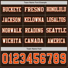 Load image into Gallery viewer, Custom Brwon Orange-White Long Sleeve Authentic Football Jersey