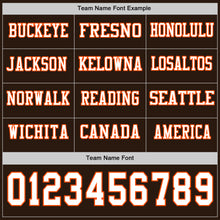 Load image into Gallery viewer, Custom Brwon White-Orange Long Sleeve Authentic Football Jersey