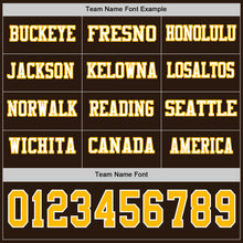 Load image into Gallery viewer, Custom Brwon Gold-White Long Sleeve Authentic Football Jersey