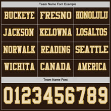 Load image into Gallery viewer, Custom Brwon Cream-Old Gold Long Sleeve Authentic Football Jersey