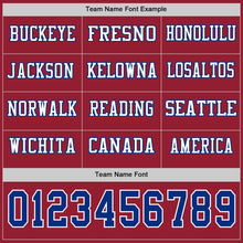 Load image into Gallery viewer, Custom Cardinal Royal-White Long Sleeve Authentic Football Jersey