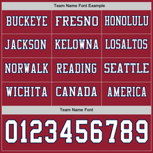Load image into Gallery viewer, Custom Cardinal White-Navy Long Sleeve Authentic Football Jersey