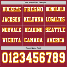 Load image into Gallery viewer, Custom Cardinal White-Gold Long Sleeve Authentic Football Jersey