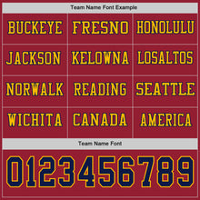 Load image into Gallery viewer, Custom Cardinal Navy-Gold Long Sleeve Authentic Football Jersey
