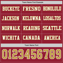 Load image into Gallery viewer, Custom Cardinal Old Gold-White Long Sleeve Authentic Football Jersey