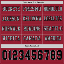 Load image into Gallery viewer, Custom Cardinal Black-Gray Long Sleeve Authentic Football Jersey