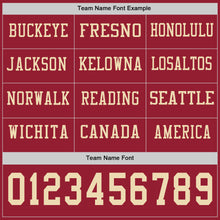 Load image into Gallery viewer, Custom Cardinal Cream Long Sleeve Authentic Football Jersey