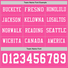 Load image into Gallery viewer, Custom Pink White Long Sleeve Authentic Football Jersey