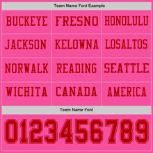 Load image into Gallery viewer, Custom Pink Red Long Sleeve Authentic Football Jersey